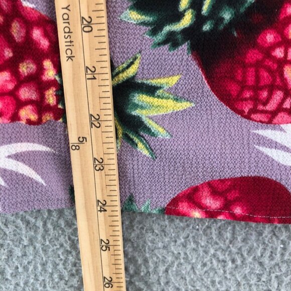 Entro Top Women Medium Purple Multi Pineapple Off Shoulder Crepe Tropical Blouse - Picture 9 of 10